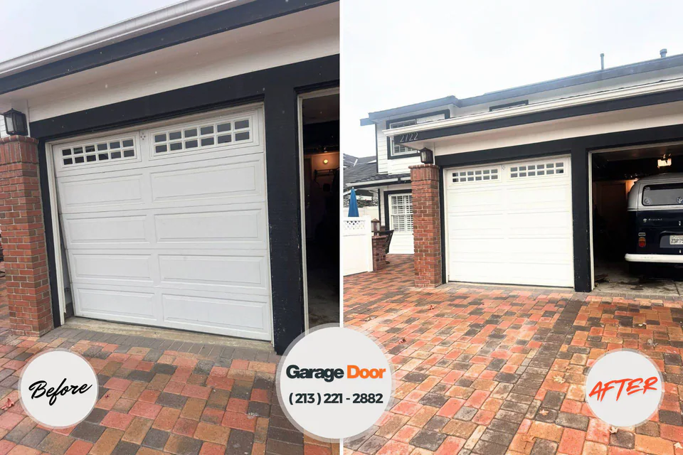 Before and after: garage door installation Walnut Creek, NC